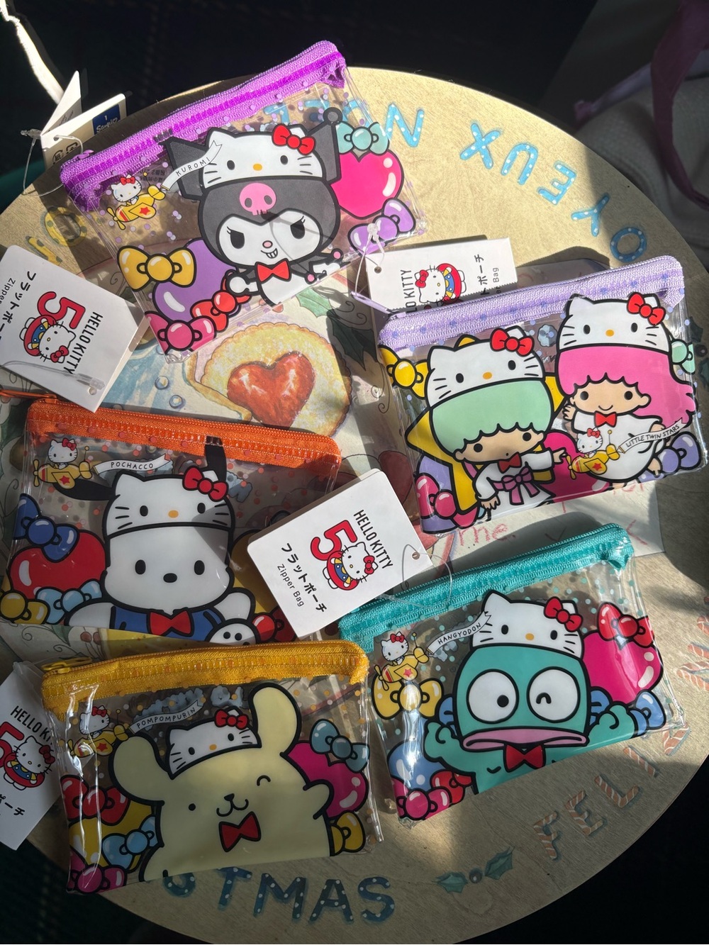 SANRIO Transparent Zipper Pouch 💜🧡💛🩵